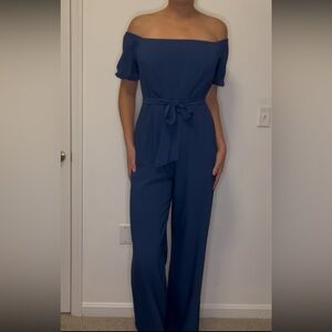 Lilly Pulitzer Navy Off-Shoulder Jumpsuit